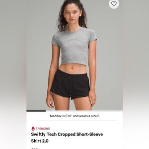 BNWT Lululemon Swiftly Tech Cropped Shirt